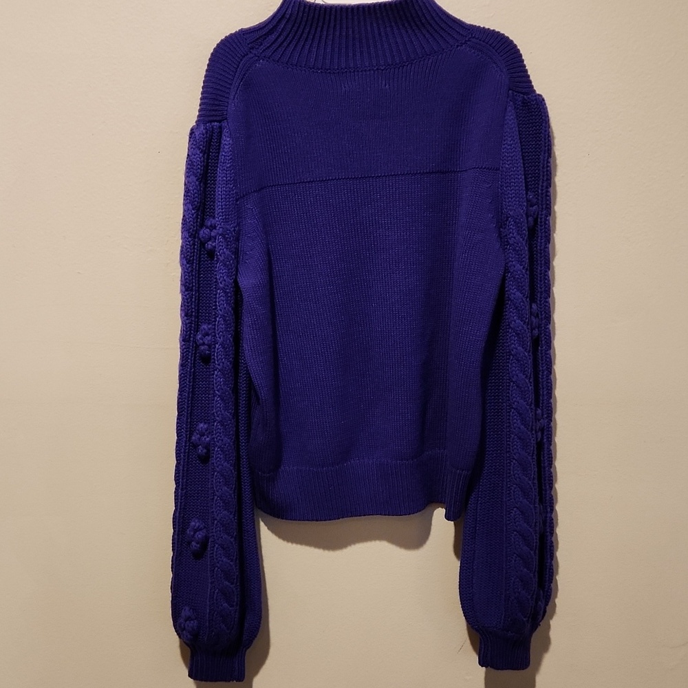 ❤️ ANTHROPOLOGIE MAEVE KIARA TEXTURED MERINO WOOL BLEND SWEATER, PURPLE, SMALL - Picture 13 of 13